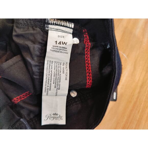 Royalty For Me WBB Black Mid Rise Ankle Jeans 14W Repreve Lycra - Picture 12 of 13